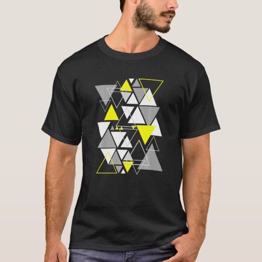 ジオメトリシェイプ抽象芸術モダンヴィンテージ三角形 Tシャツ (正面)