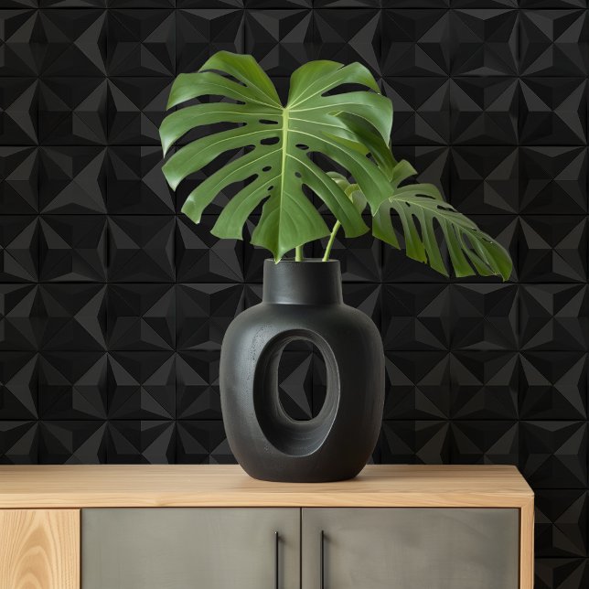 ジオメトリシャドウ：黒の抽象芸術3D 壁紙 (クリエイターアップロード済み)