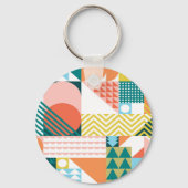 ジオメトリジャンブルパターン キーホルダー (正面)