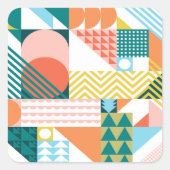 ジオメトリジャンブルパターン スクエアシール (正面)