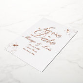 ジオメトリスクリプト押された日付を保存 箔招待状 (回転した状態)