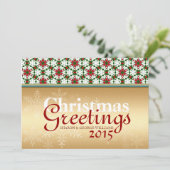 ジオメトリスタースノーフレークゴールデンクリスマスホリデー シーズンカード (スタンド正面)