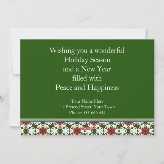 ジオメトリスタースノーフレークゴールデンクリスマスホリデー シーズンカード (裏面)