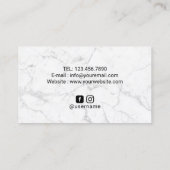 ジオメトリダスティブルーフローラ大理石美しいサロン 名刺 (裏面)