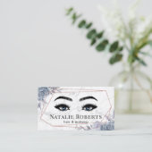 ジオメトリダスティブルーフローラ大理石美しいサロン 名刺 (スタンド正面)