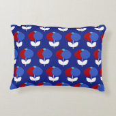 ジオメトリチューリップ（赤と青） アクセントクッション (裏面)