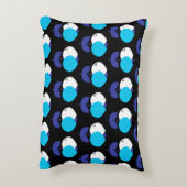 ジオメトリチューリップ（青と黒） アクセントクッション (裏面(縦))