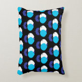 ジオメトリチューリップ（青と黒） アクセントクッション (正面(垂直))