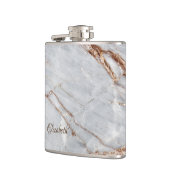 ジオメトリッカッコいいクグレー金ゴールド大理石テクスチャ フラスク (左)