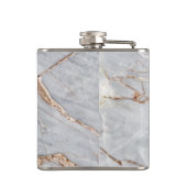 ジオメトリッカッコいいクグレー金ゴールド大理石テクスチャ フラスク (裏面)