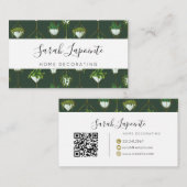 ジオメトリックつるズハウスプラントパターン – ホームデコール 名刺 (正面/裏面)