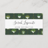 ジオメトリックつるズハウスプラントパターン – ホームデコール 名刺 (正面)