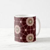 ジオメトリックな暖かい地球トーン コーヒーマグカップ (正面右)