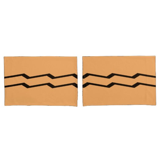 ジオメトリックな水でライトオレンジの枕カバーをセット 枕カバー (フロントセット)