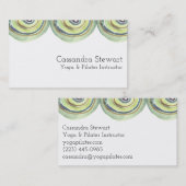 ジオメトリックな水の色のデザイン円グリーンアーチ 名刺 (正面/裏面)