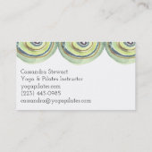 ジオメトリックな水の色のデザイン円グリーンアーチ 名刺 (裏面)