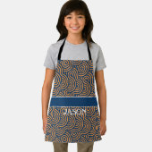 ジオメトリックな黄色の青パタミニマルーン エプロン (インサイチュ)