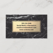 ジオメトリックな黒の大理石カラータイルパターン 名刺 (裏面)