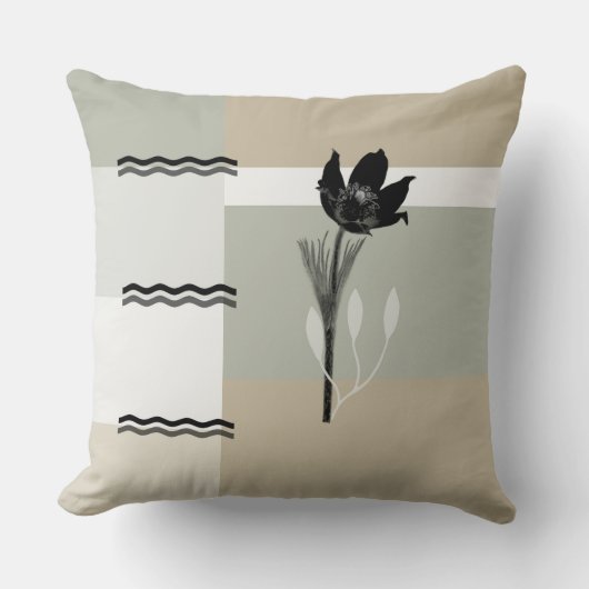 ジオメトリックアースクロッカスフラワー装飾用クッション クッション (正面)