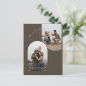 ジオメトリックアーチファミリー2ビーチフォトクリスマス シーズンポストカード (スタンド正面)