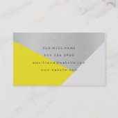 ジオメトリックイエローグレーメタリックモダンカラーブロック 名刺 (裏面)