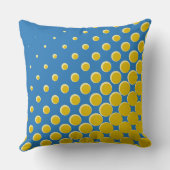 ジオメトリックイエローブルーハーフトーンのドット クッション (裏面)