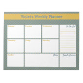 ジオメトリックイエロー&ブルーカスタムプランナー ノートパッド (正面)