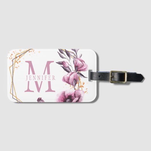 ジオメトリックウォーターのカラー春開花 ラゲッジタグ (正面横)