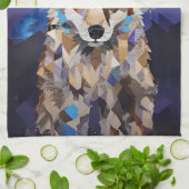 ジオメトリックウルフマウンテンブランケット キッチンタオル (折り畳み)