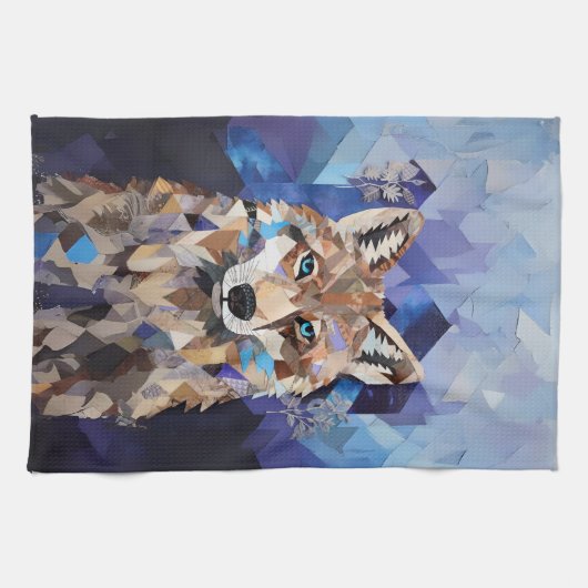 ジオメトリックウルフマウンテンブランケット キッチンタオル (横)