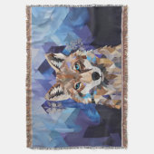 ジオメトリックウルフマウンテンブランケット スローブランケット (正面縦)