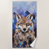 ジオメトリックウルフマウンテンブランケット ビーチタオル (正面)