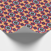 ジオメトリックオレンジとブラック ラッピングペーパー (角)