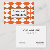 ジオメトリックオレンジグリーンダイヤモンドジオメトリック 名刺 (正面/裏面)