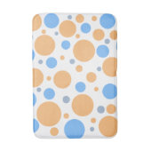 ジオメトリックオレンジブルーグレー水玉模様 バスマット (正面縦)