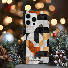 ジオメトリックカーブと質感、モダン洗練 iPhone 15 PRO MAXケース