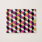 ジオメトリックキューブポップ・アートのアート ジグソーパズル (横)