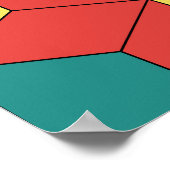 ジオメトリックキューブ、カラー、シームレス、ヴィンテージパターン。 ポスター (角)