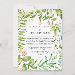 ジオメトリッククリスタルグリーンのバーチャルウェディング 案内状