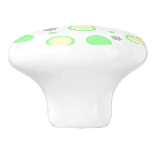 ジオメトリッククリームミントイエロー セラミックノブ (側面)