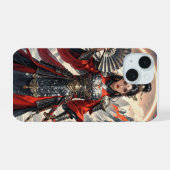 ジオメトリックグラマーはっきりした：高級宇宙のパターン iPhone 15ケース (裏面横)