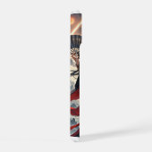 ジオメトリックグラマーはっきりした：高級宇宙のパターン iPhone 15ケース (右側面)