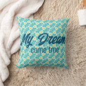 ジオメトリックグリーンブルーエメラルド斜エレガント線 クッション (ブランケット)