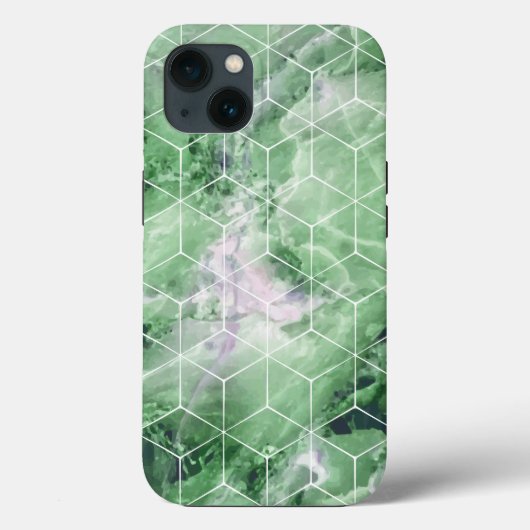 ジオメトリックグリーン大理石 Case-Mate iPhoneケース (裏面)