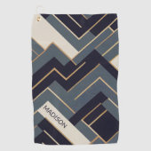 ジオメトリックゴールデンイラストレーション ゴルフタオル (正面)