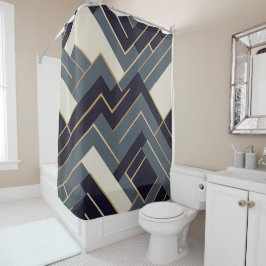 ジオメトリックゴールデンイラストレーション シャワーカーテン