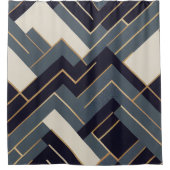 ジオメトリックゴールデンイラストレーション シャワーカーテン (正面)