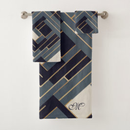 ジオメトリックゴールデンイラストレーション バスタオルセット