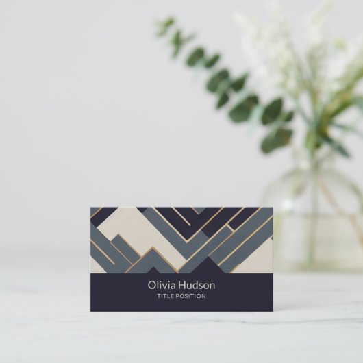ジオメトリックゴールデンイラストレーション 名刺 (スタンド正面)