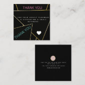 ジオメトリックサンキューハートブティック美しい スクエア名刺 (正面/裏面)
